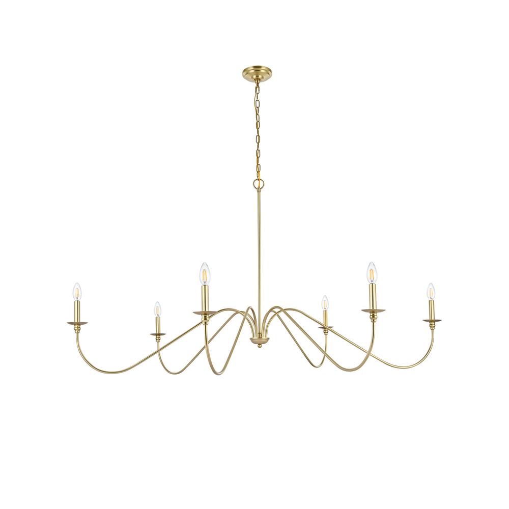 Rohan 60 inch chandelier in Brass. Picture 6