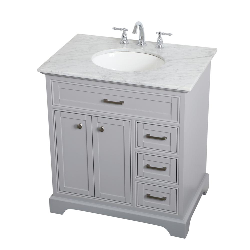 32 inch Single bathroom vanity in grey. Picture 7