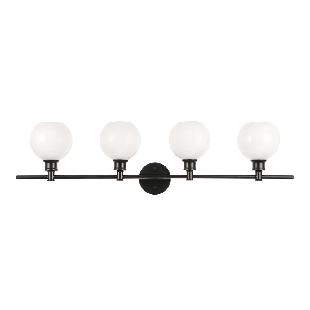 Collier 4 light Black and Frosted white glass Wall sconce. Picture 2