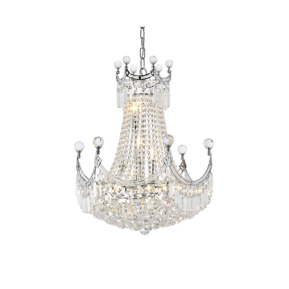 Corona 9 light Chrome Chandelier Clear Royal Cut Crystal. Picture 2