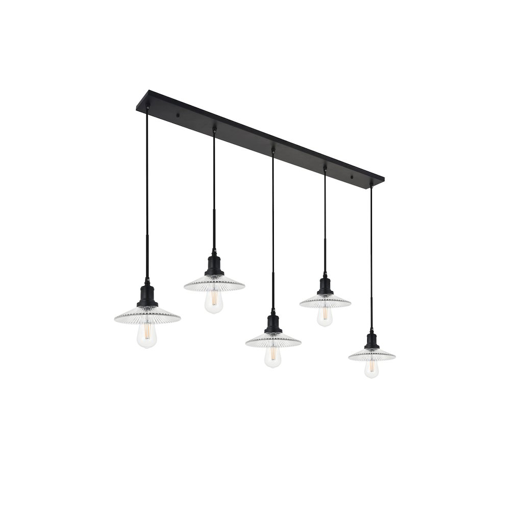Waltz 5 Light Black Pendant. Picture 8