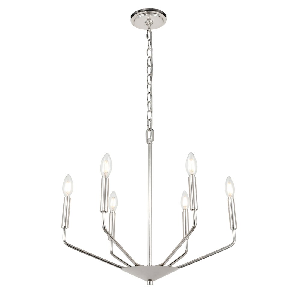Enzo 6 Light Chrome Pendant. Picture 6