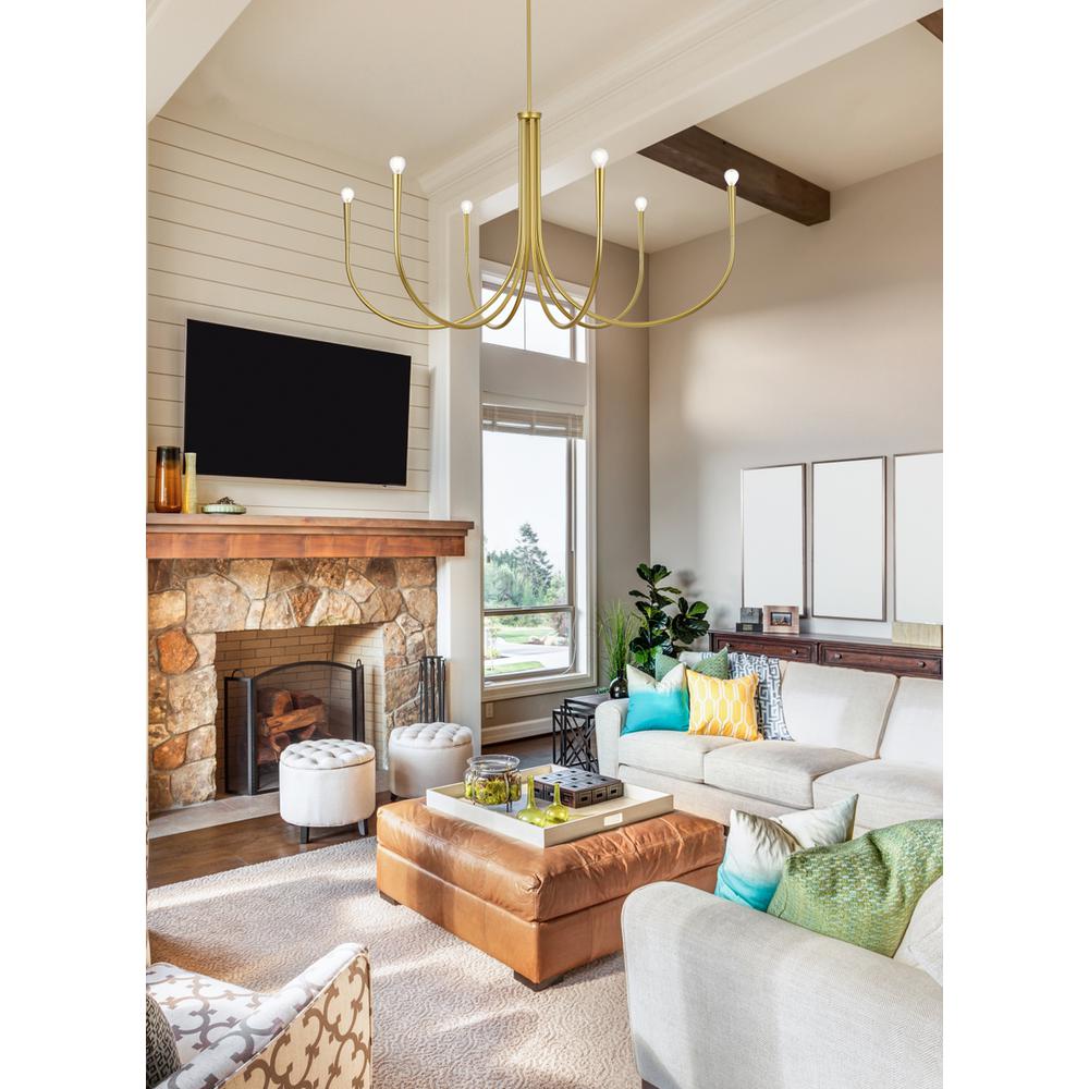 Layne 50 inch chandelier in Brass. Picture 8