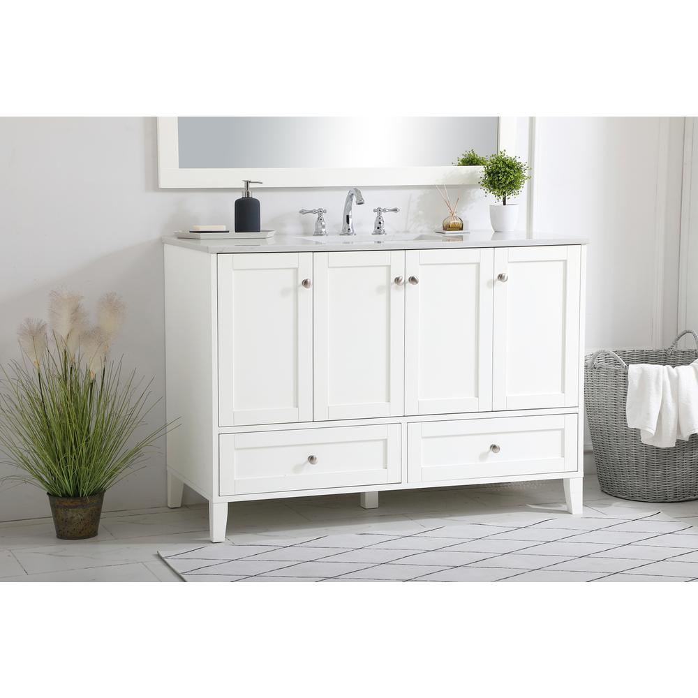 48 inch Single Bathroom Vanity in White. Picture 2