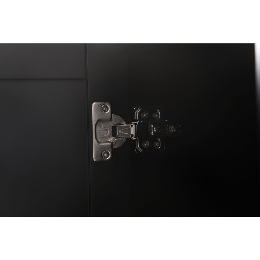 16 Inch Wide Bathroom Linen Storage Freestanding Cabinet In Black. Picture 6