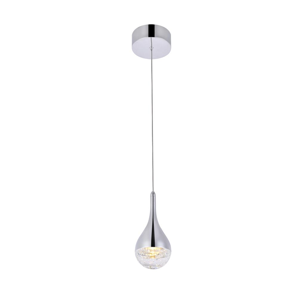 Amherst Collection LED 1-light pendant 5 in x 9in chrome finish. Picture 2