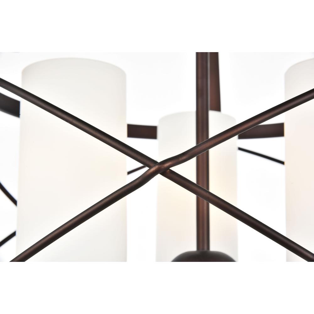 Pendant D15.8 H17.3 Lt:3 Dark Copper Brown And Frosted White Finish. Picture 4