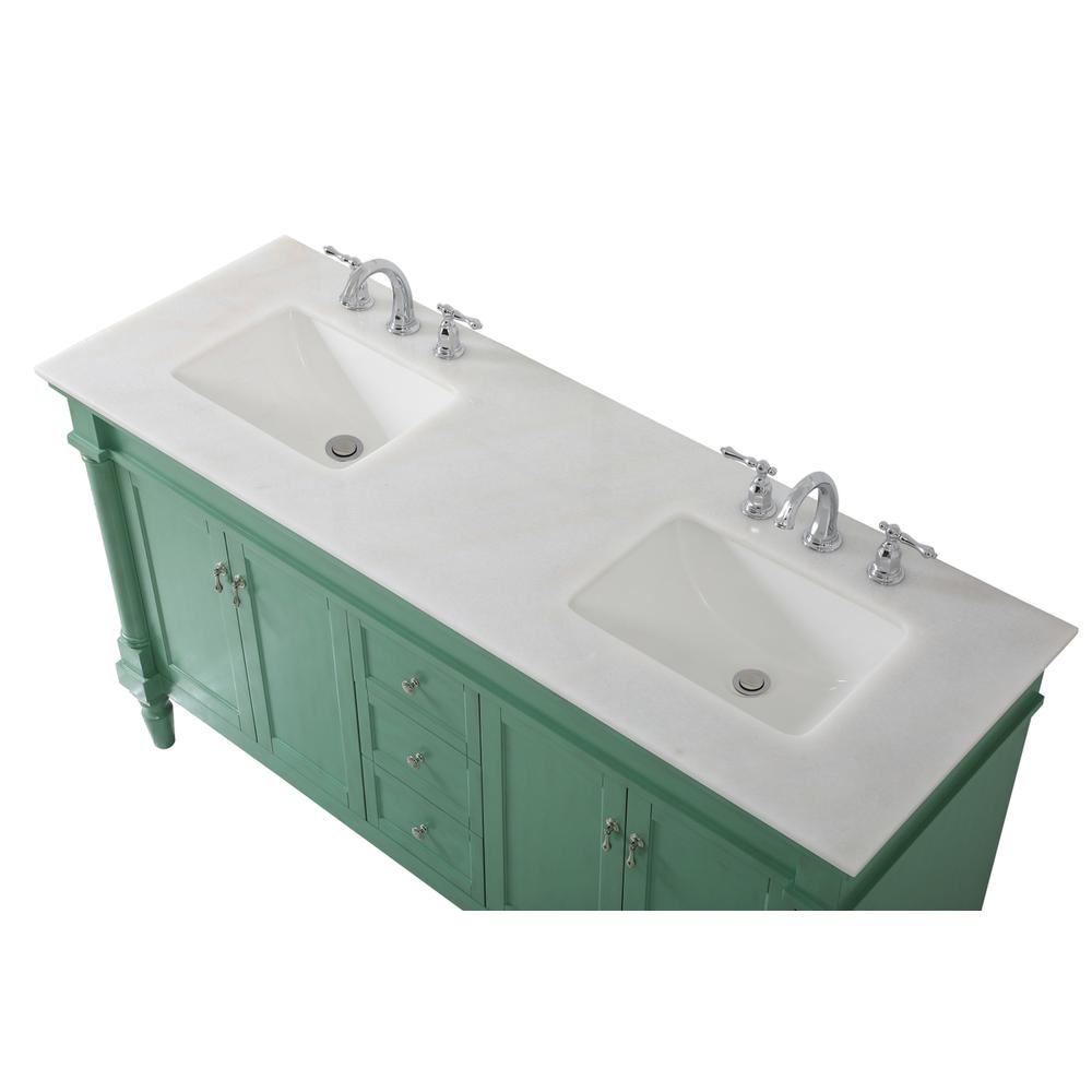 60 inch double bathroom vanity in vintage mint. Picture 10