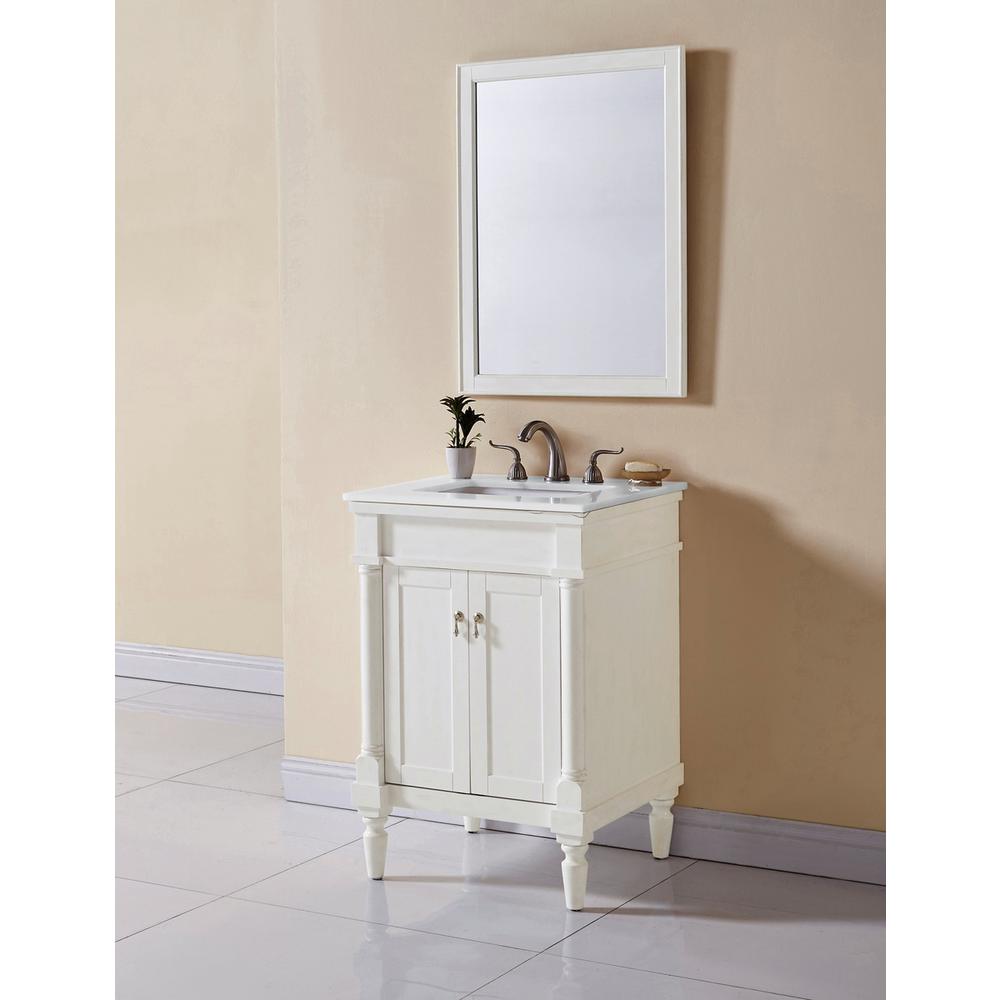 24 inch Single Bathroom vanity in Antique White. Picture 10