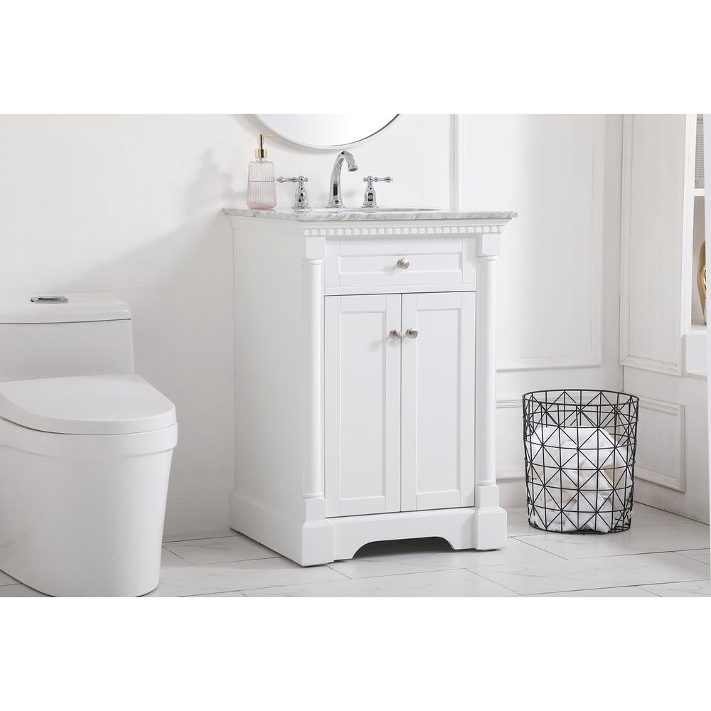 24 inch Single bathroom vanity in  White. Picture 2