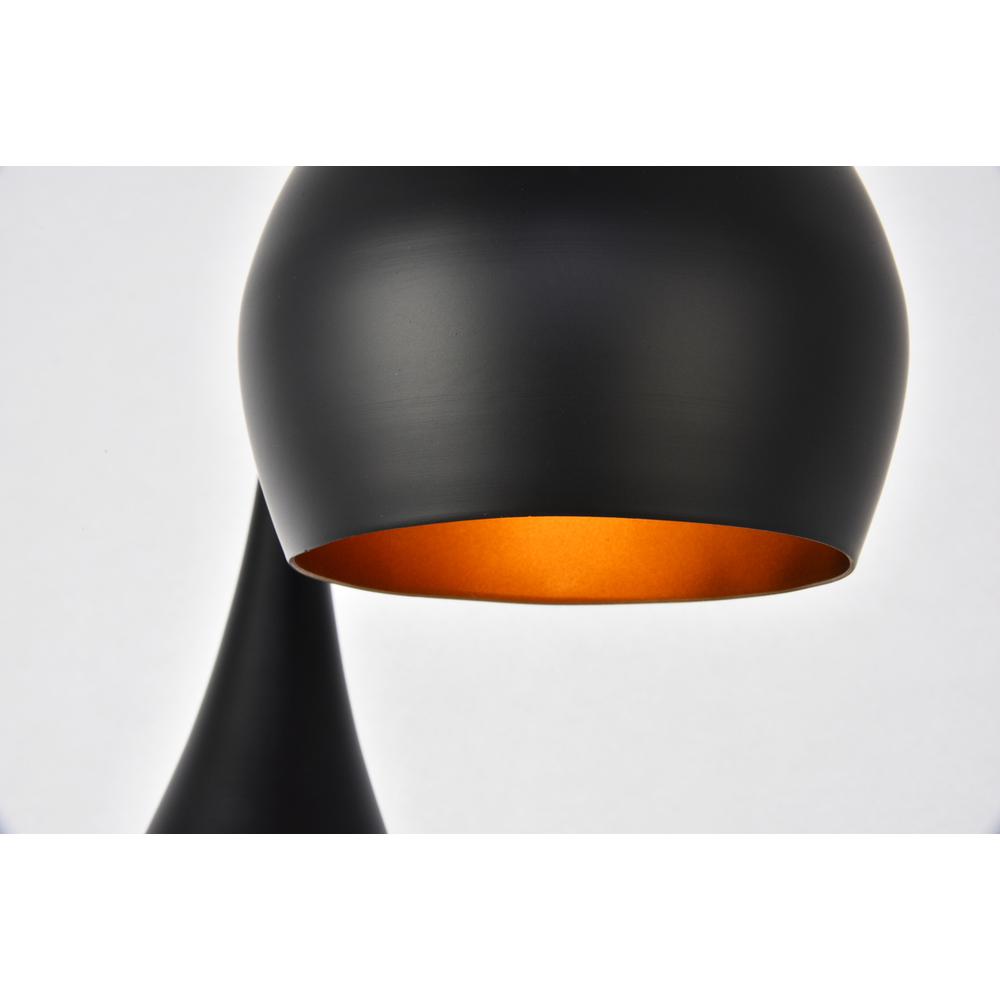 Nora Collection Pendant D14.5in H11.5in Lt:3 Black finish. Picture 3