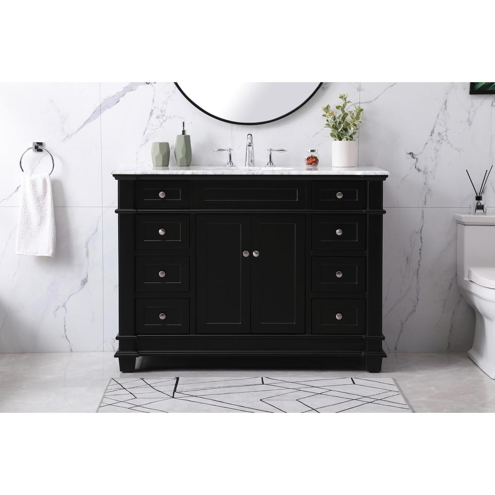 48 inch Single bathroom vanity set in black. Picture 14