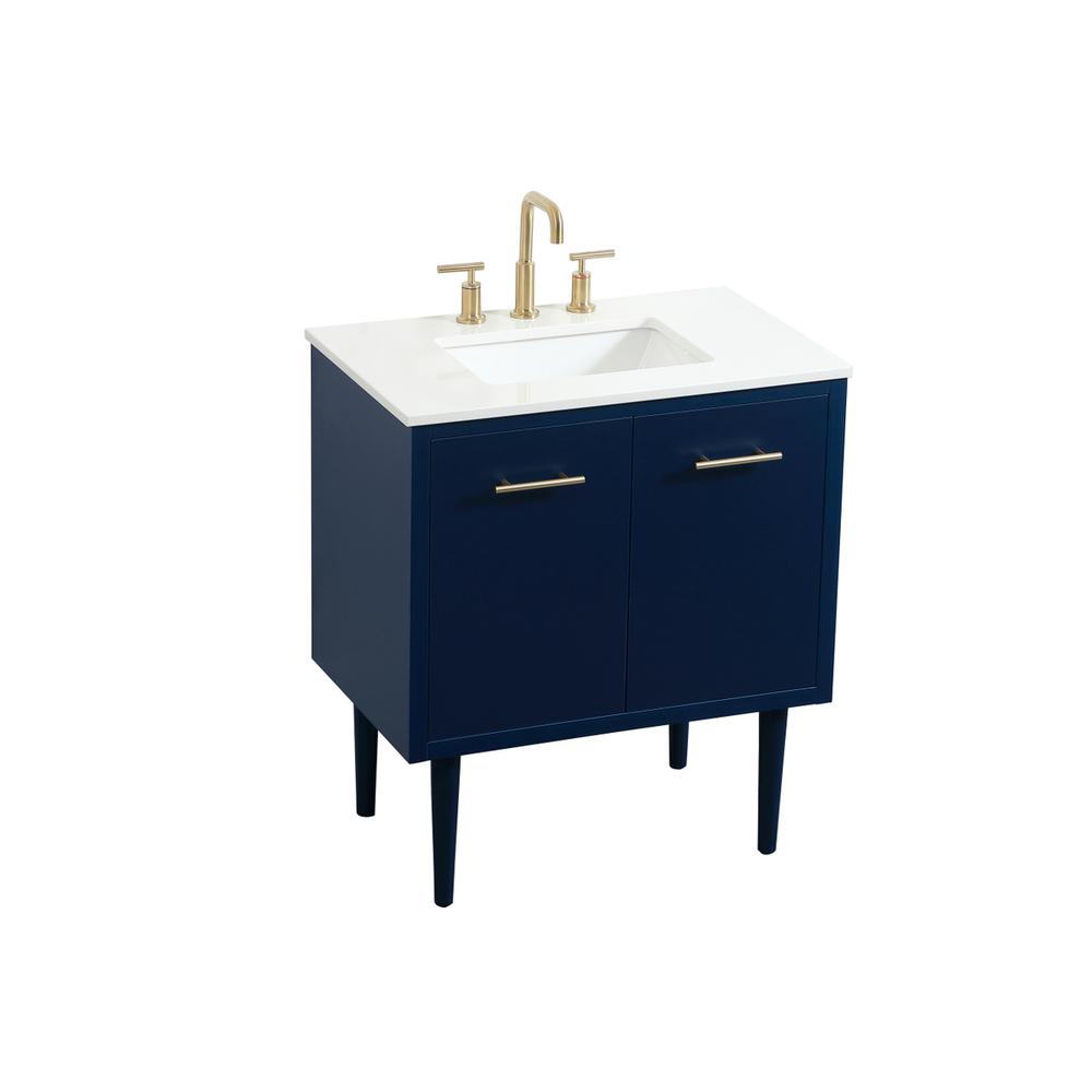 30 inch Single bathroom vanity in blue. Picture 11