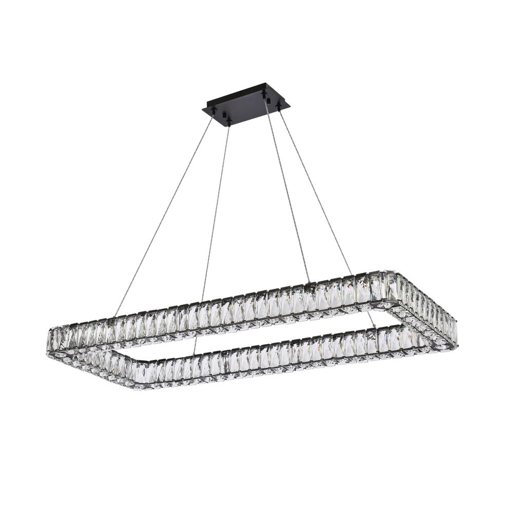 Monroe 42 inch LED Single rectangle pendant in black. Picture 6