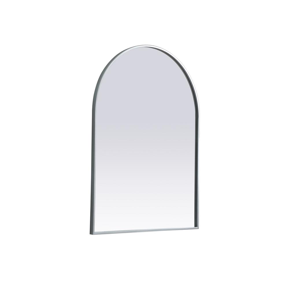 Metal Frame Arch Mirror 27x36 Inch in Silver. Picture 7