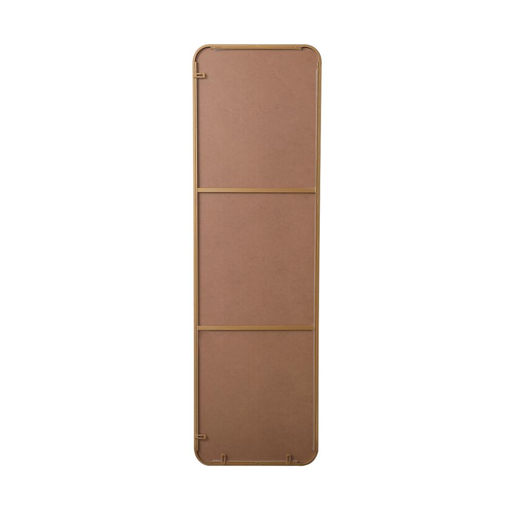 Soft corner metal rectangular mirror 18x60 inch in Brass. Picture 8