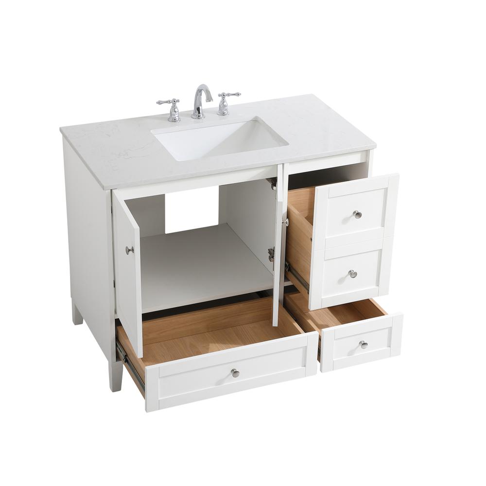42 inch Single Bathroom Vanity in White. Picture 9