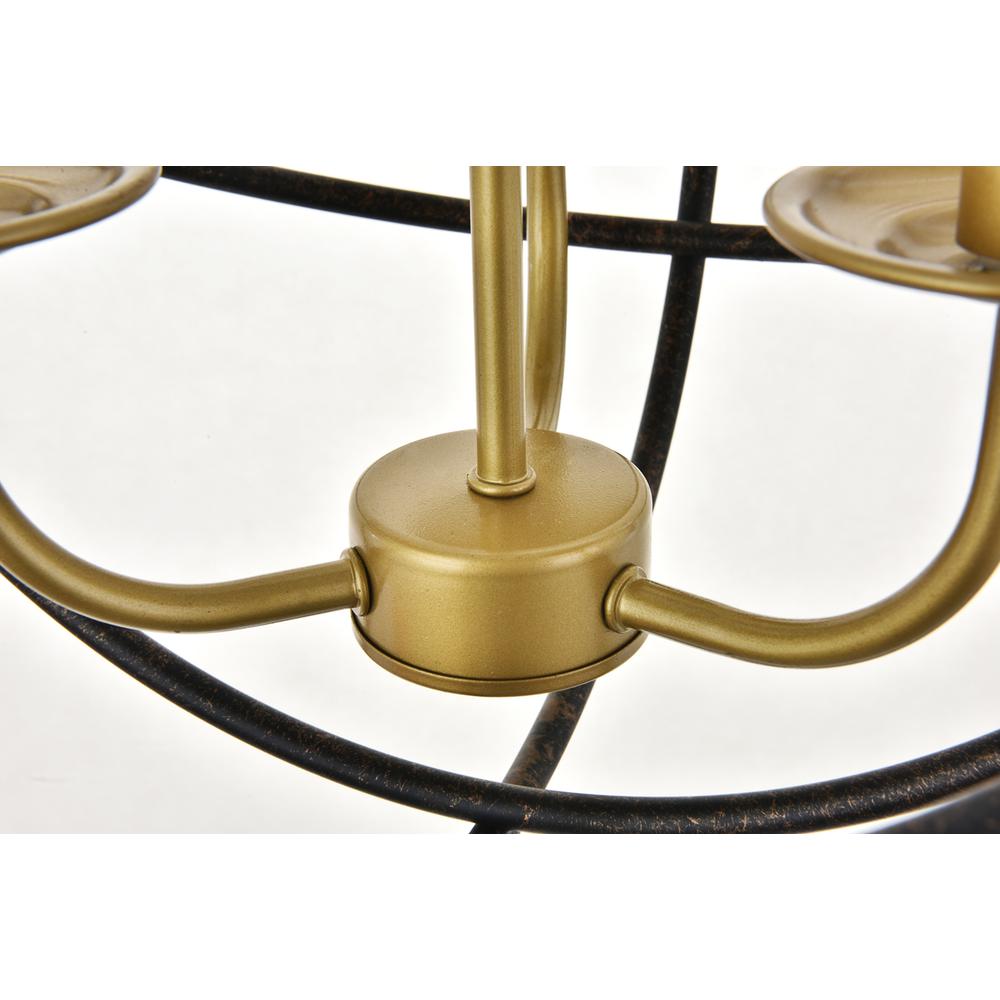 Octavia 3 light Brass and Dark Brown Pendant. Picture 10