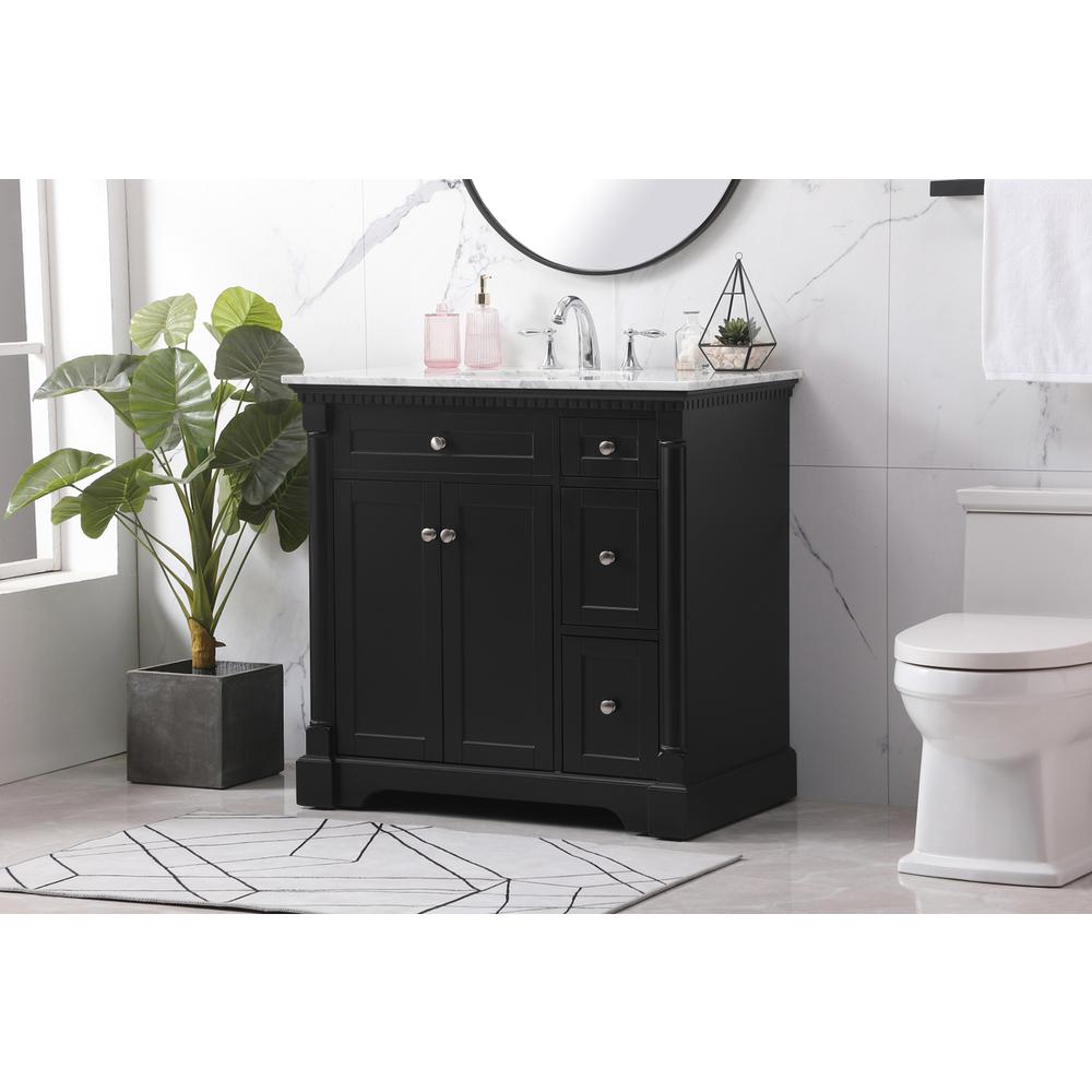 36 inch Single bathroom vanity set in black. Picture 2