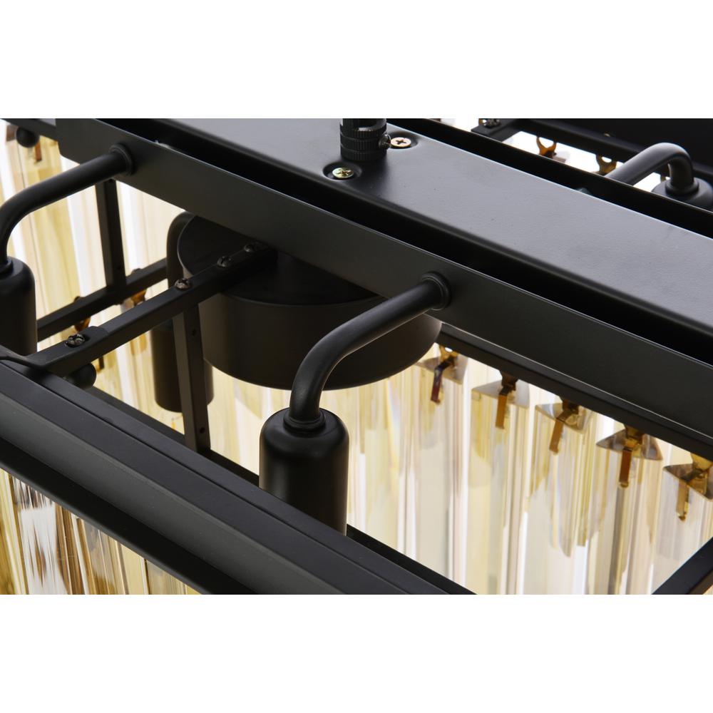 Sydney 12 light Matte Black Chandelier Golden Teak (Smoky) Royal Cut Crystal. Picture 4