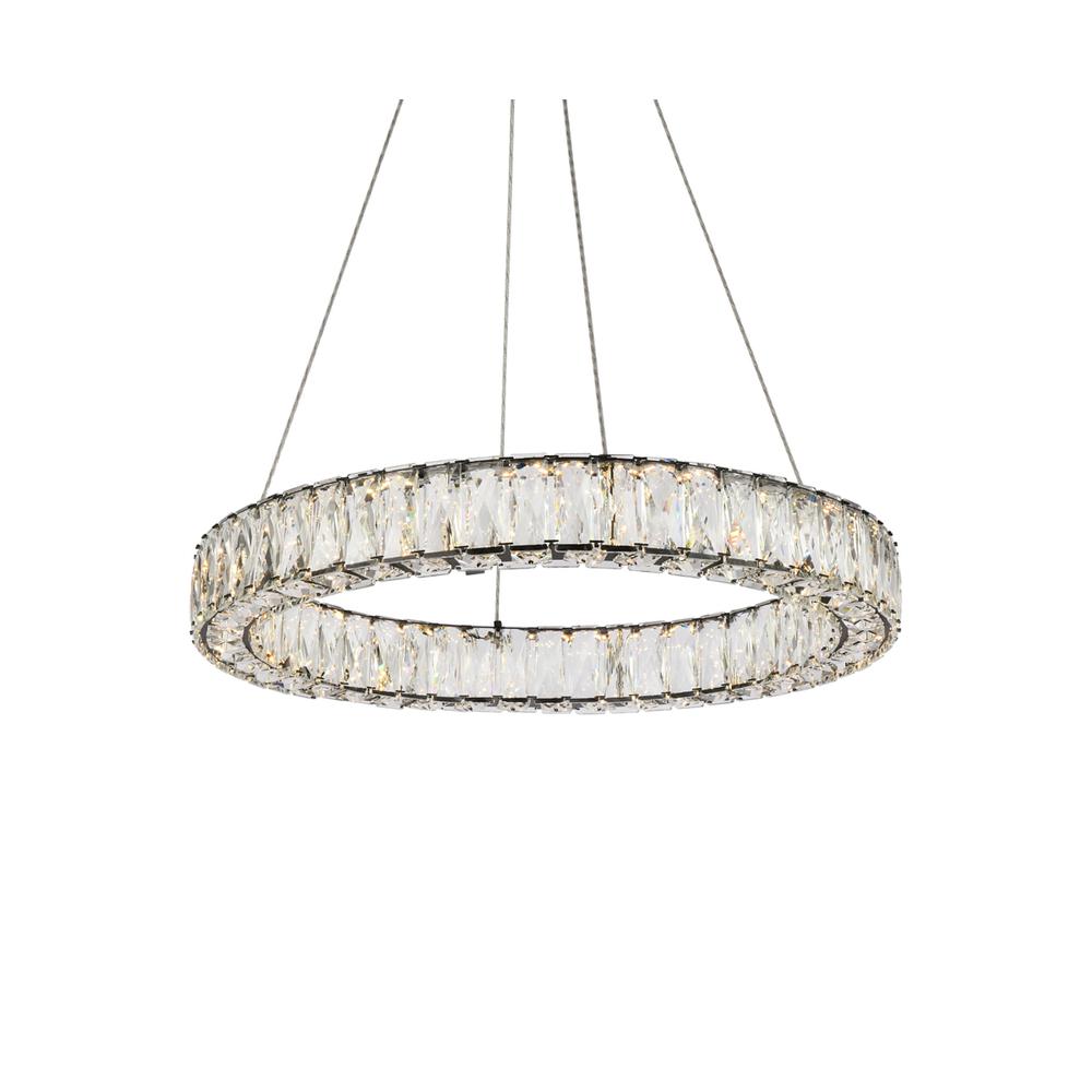 Monroe 23 inch LED round Single pendant in black. Picture 2