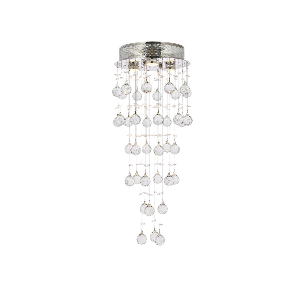 Galaxy 3 light Chrome Flush Mount Clear Royal Cut Crystal. Picture 1