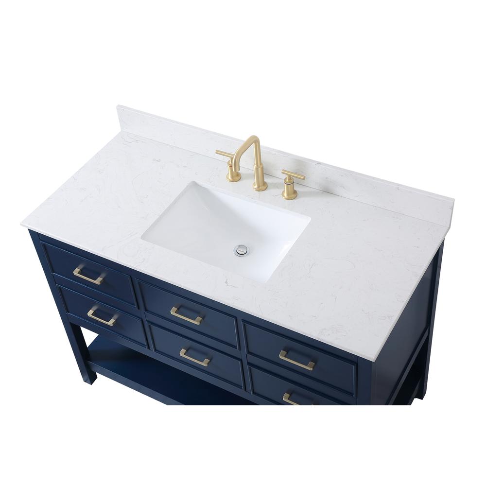 48 inch Single bathroom vanity in blue with backsplash. Picture 10