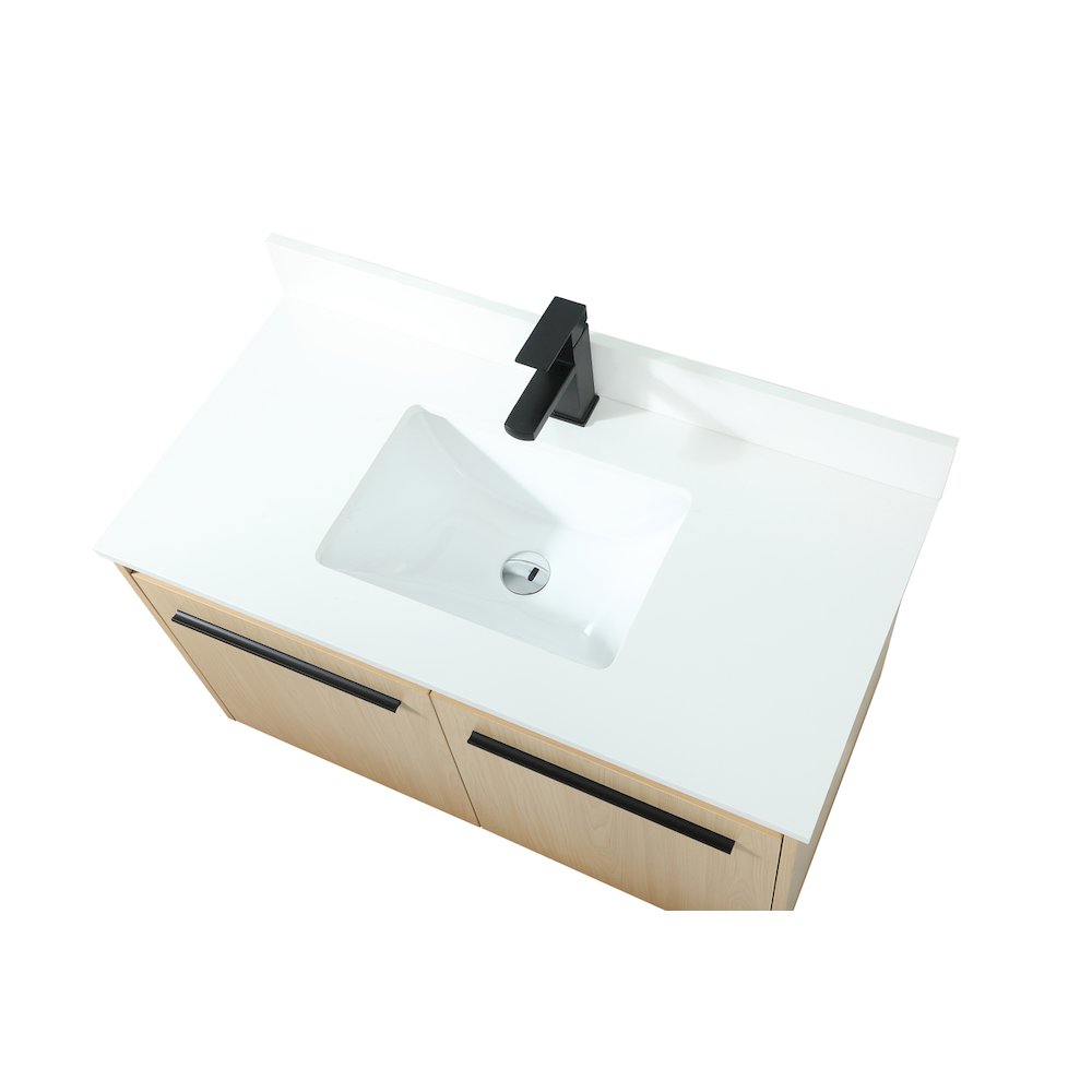 36 Inch Single Bathroom Vanity In Maple With Backsplash. Picture 11