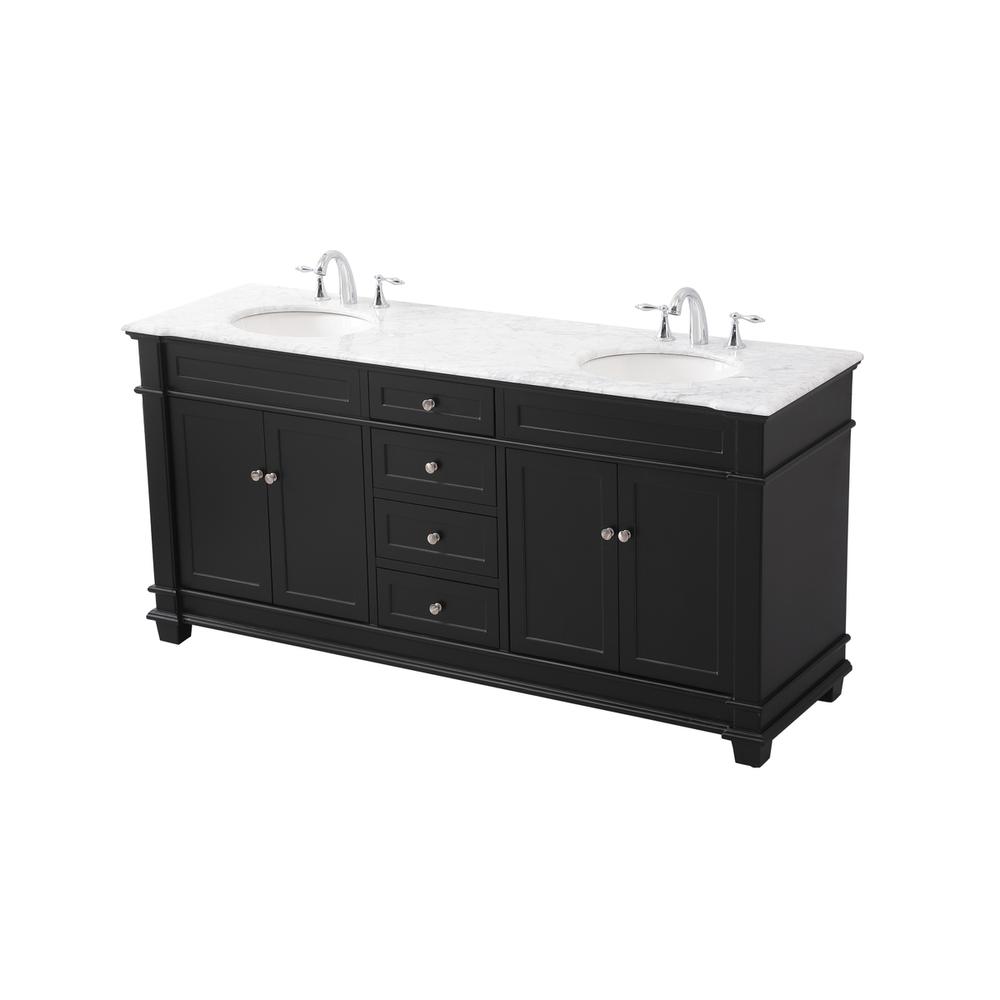 72 inch double bathroom vanity set in black. Picture 8