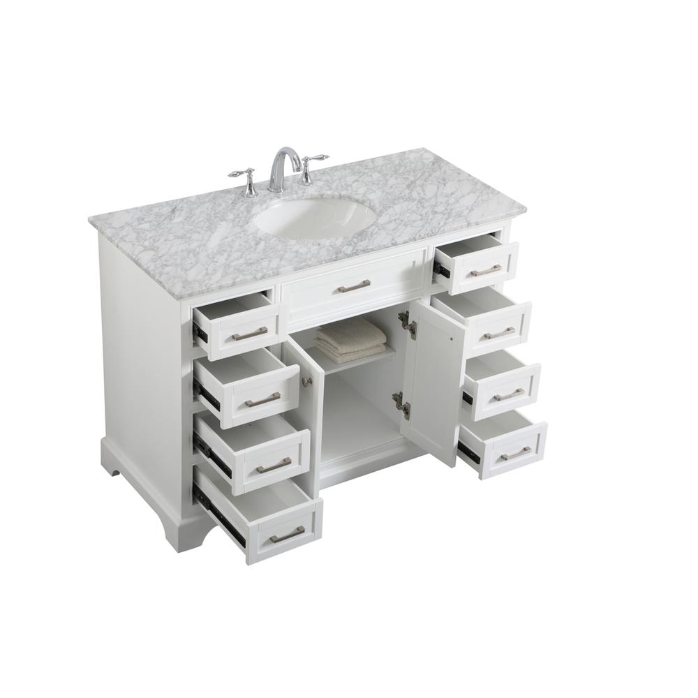 48 In. Single Bathroom Vanity Set In White. Picture 6