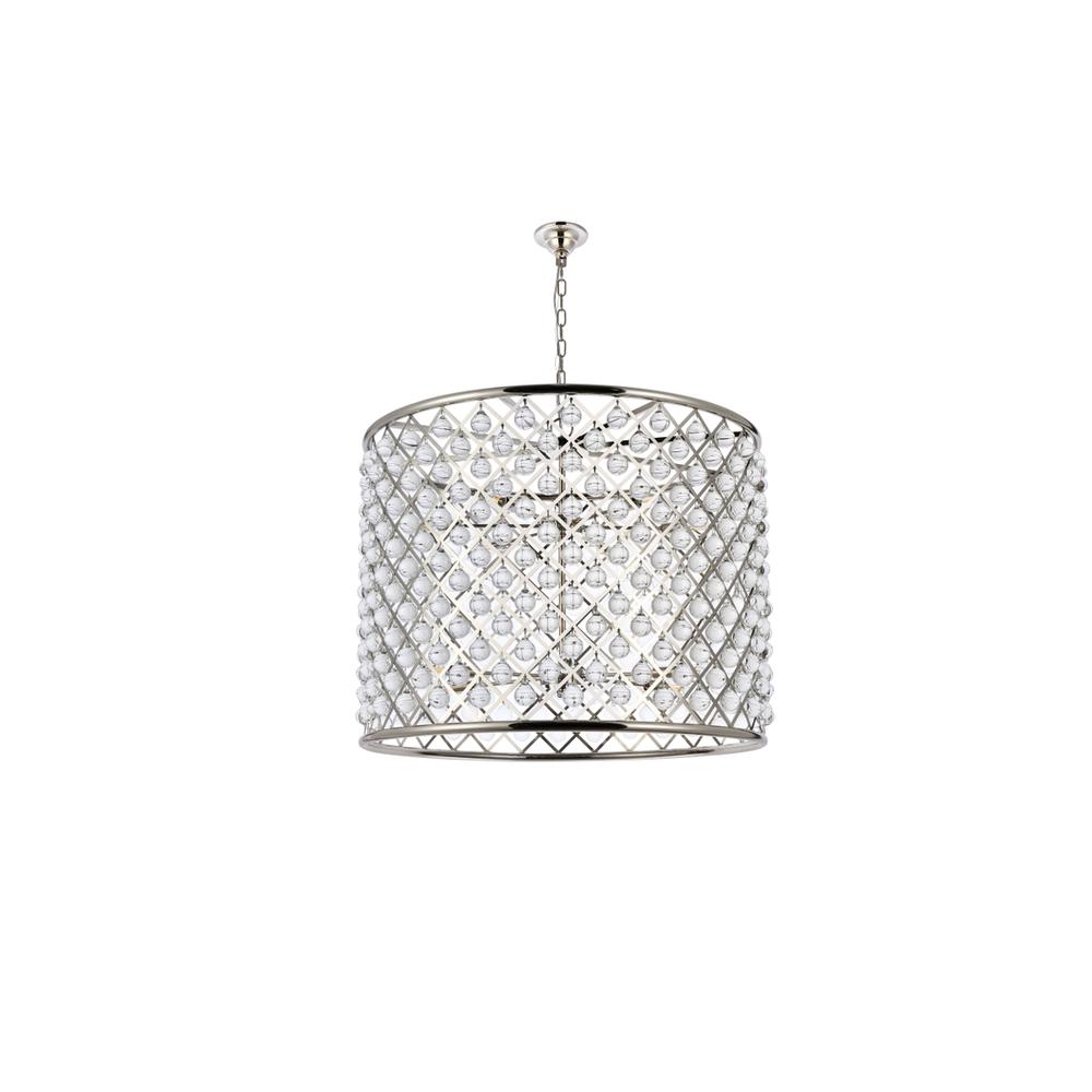 Madison 12 light polished nickel Chandelier Clear Royal Cut Crystal. Picture 6