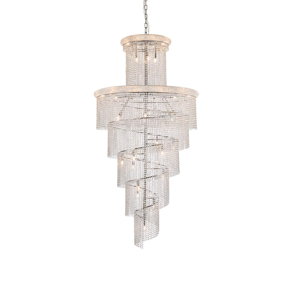 Spiral 41 light Chrome Chandelier Clear Royal Cut Crystal. Picture 2