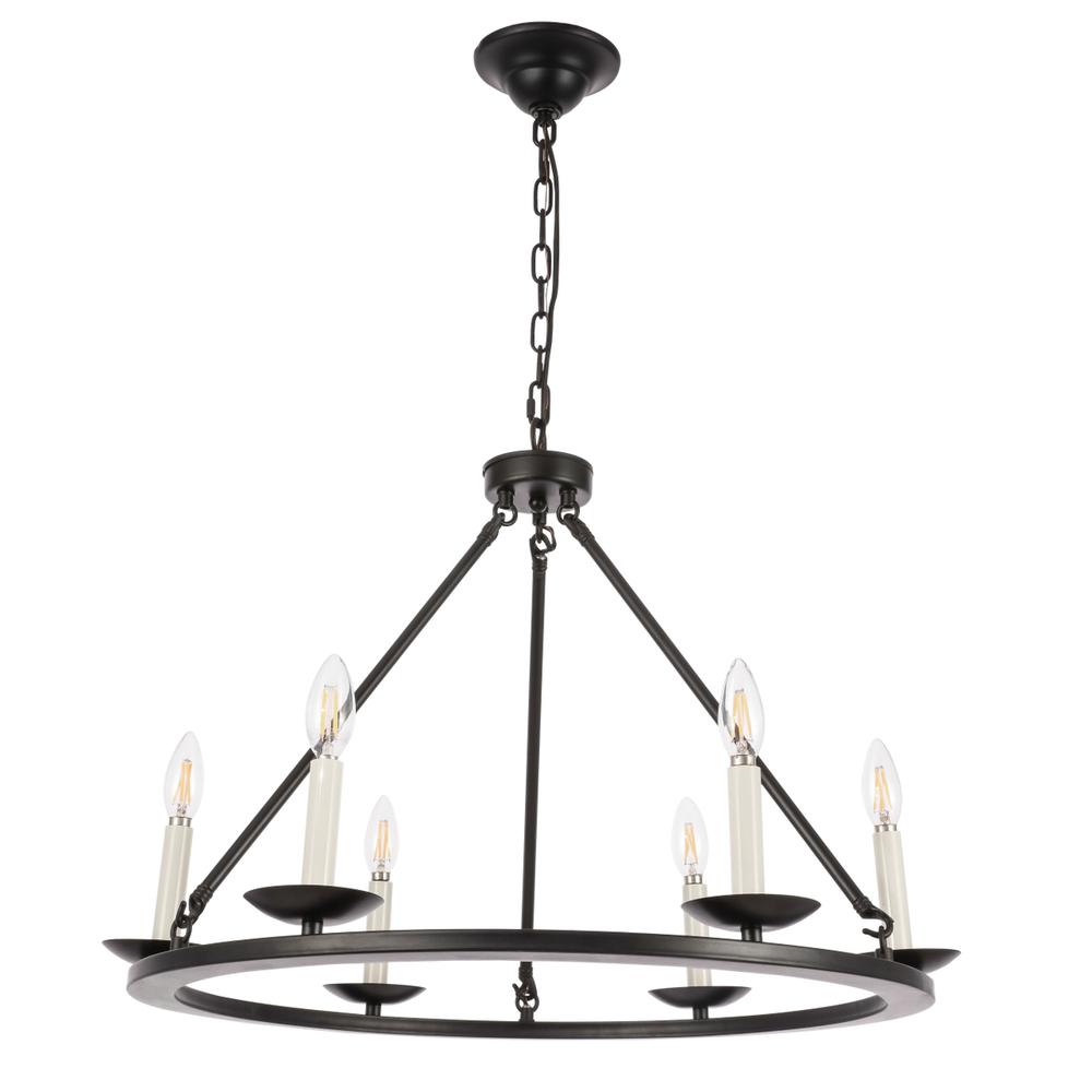 Maine 6 light Black chandelier. Picture 4