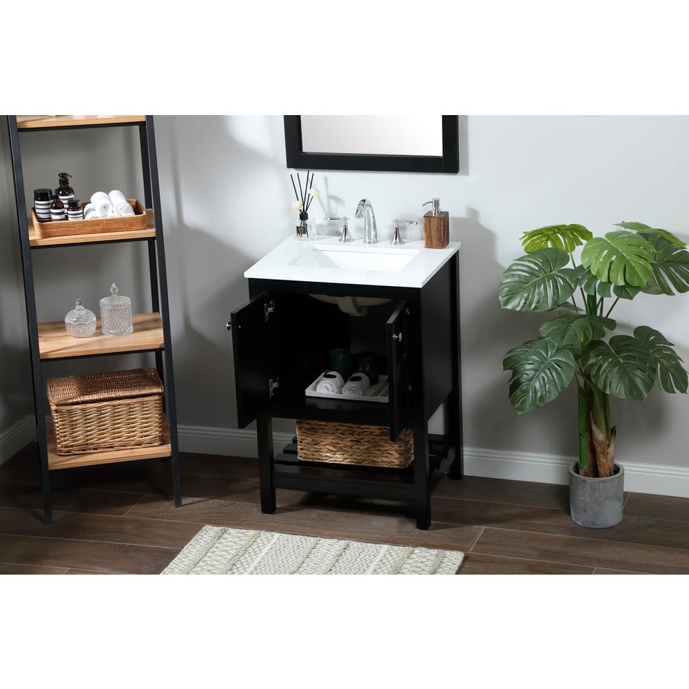 24 inch Single bathroom vanity in black. Picture 3