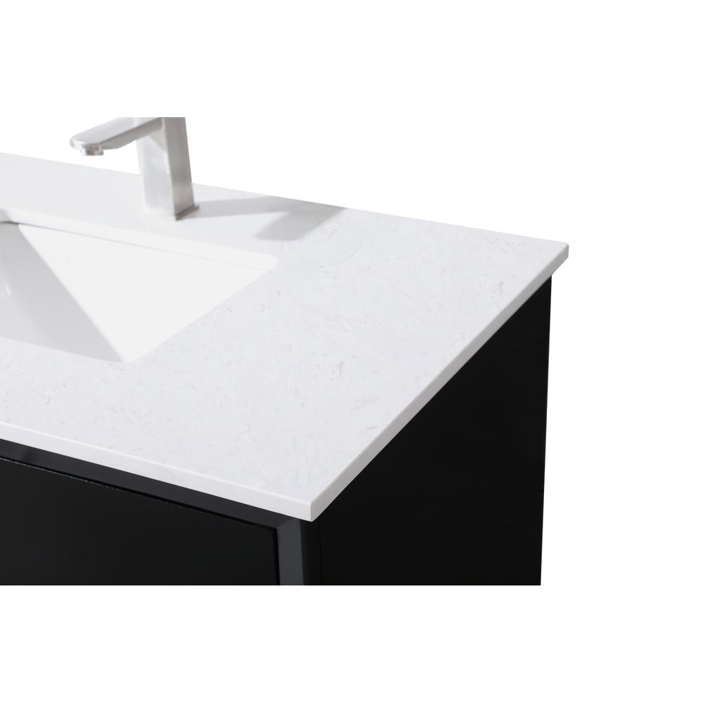 36 Inch SIngle Bathroom Vanity In Black. Picture 11
