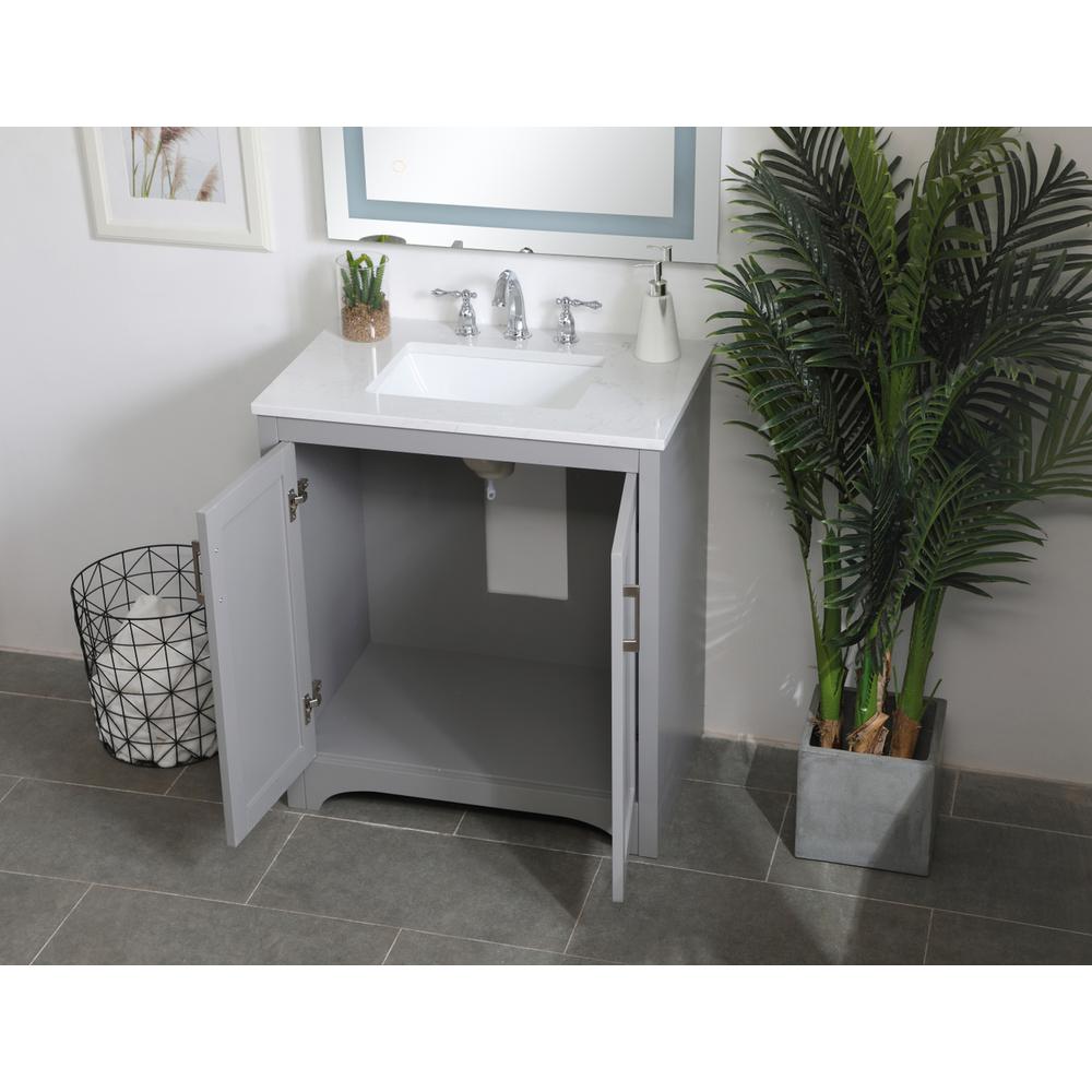 30 inch Single Bathroom Vanity in Grey. Picture 3