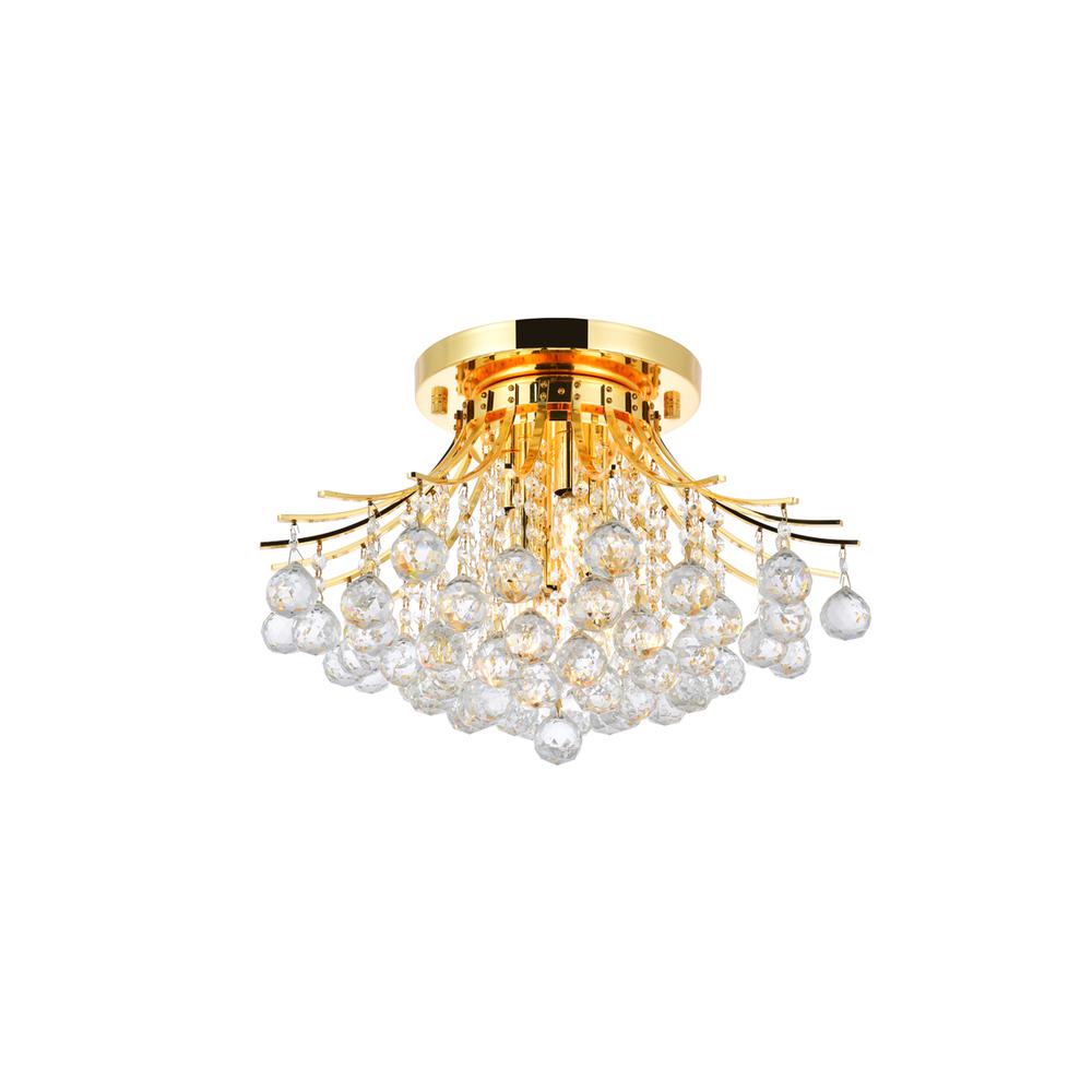 Toureg 6 light Gold Flush Mount Clear Royal Cut Crystal. Picture 2