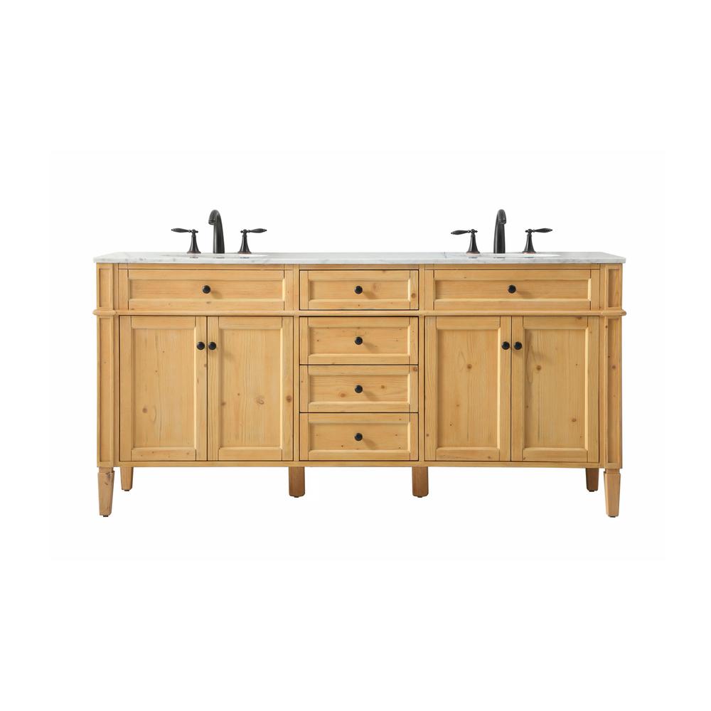 72 inch double bathroom vanity in natural wood. Picture 1