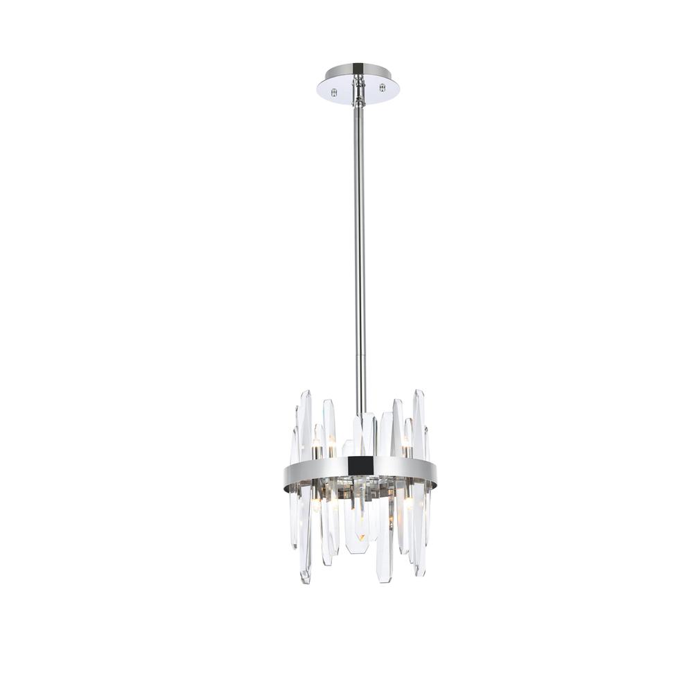 Serena 10 inch crystal round pendant in chrome. Picture 1
