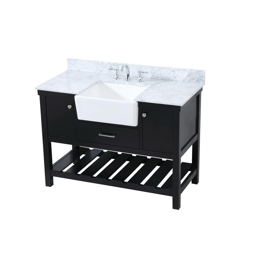 48 inch Single bathroom vanity in black with backsplash. Picture 8