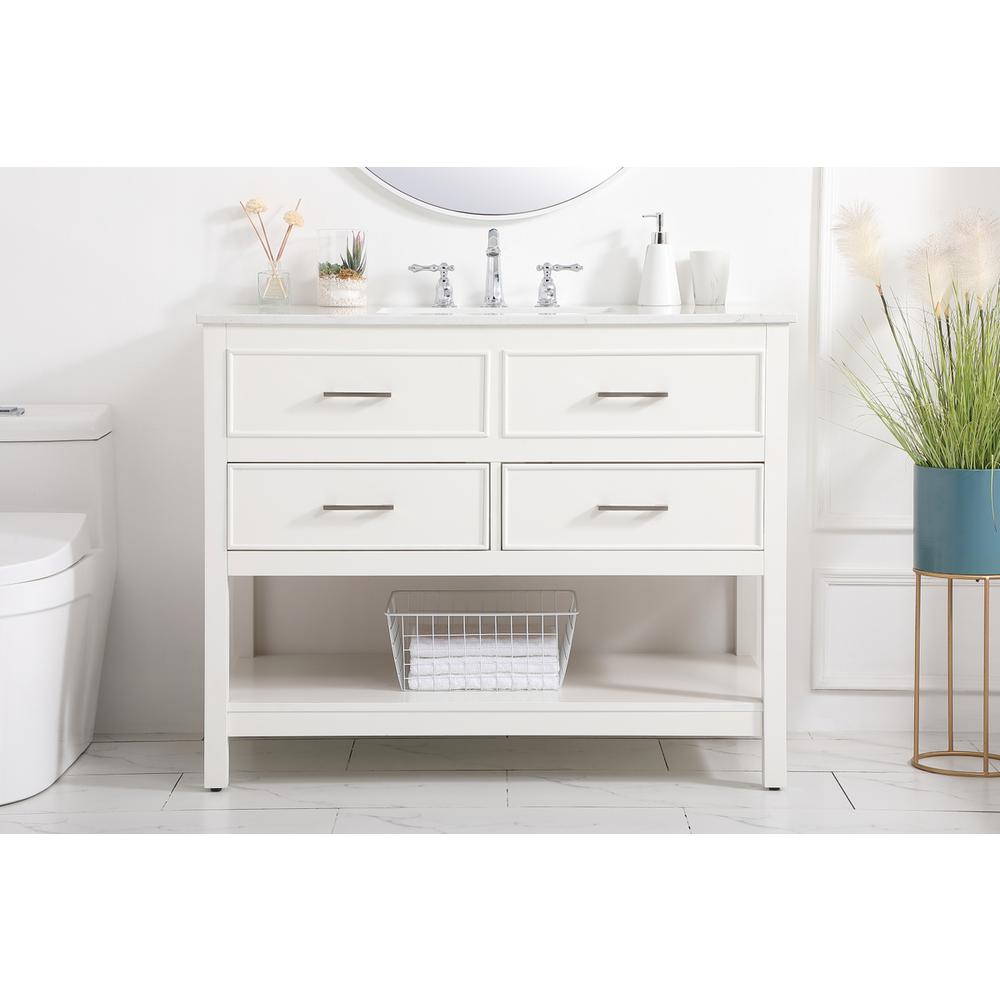 42 inch Single bathroom vanity in white. Picture 14