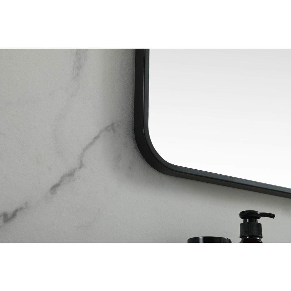 Soft corner metal square mirror 30x30 inch in Black. Picture 6