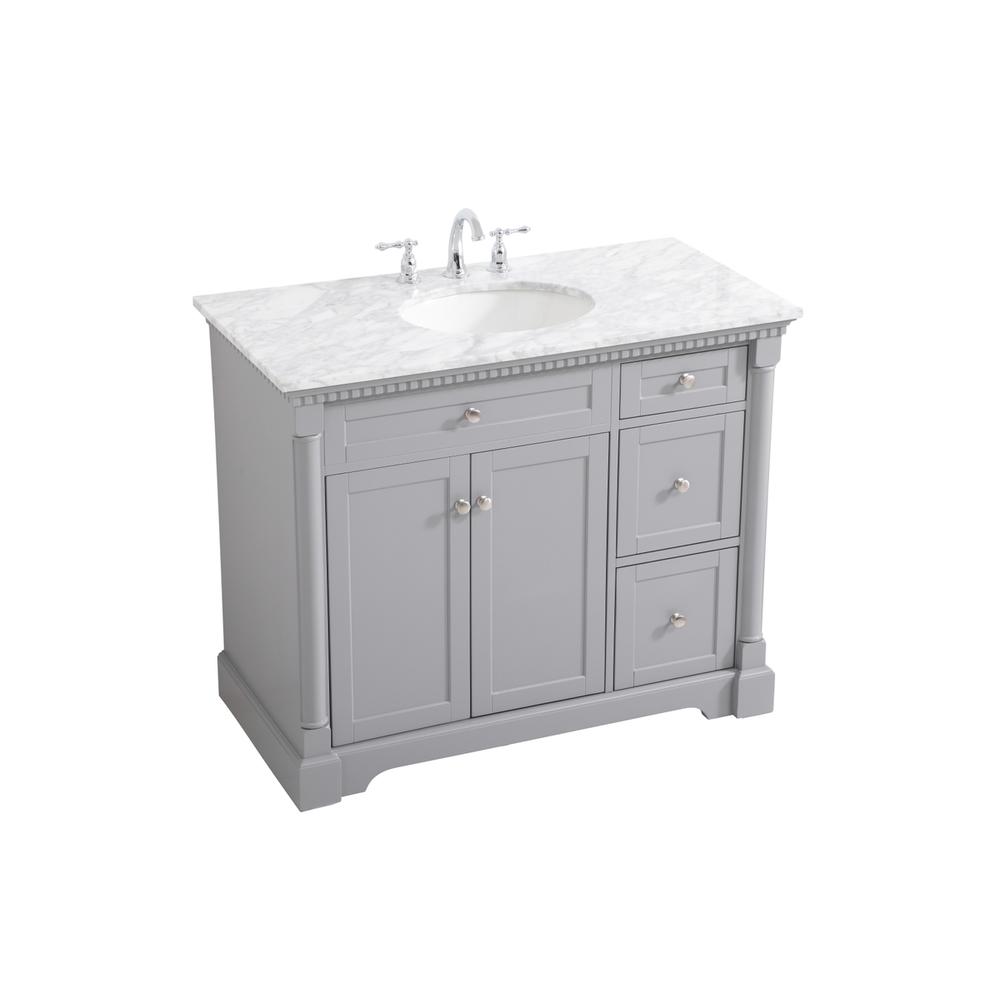 42 inch Single bathroom vanity in  Grey. Picture 8