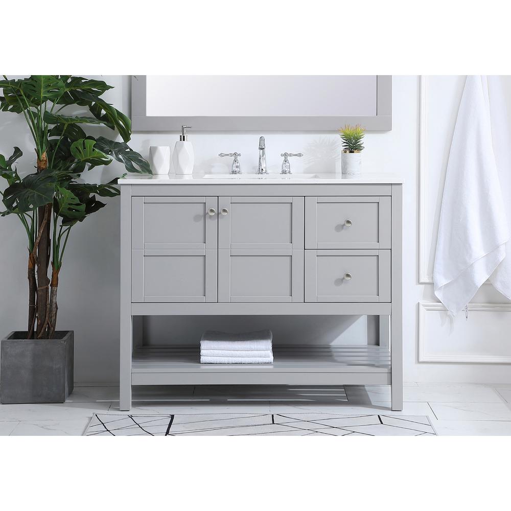 42 inch Single Bathroom Vanity in Gray. Picture 14
