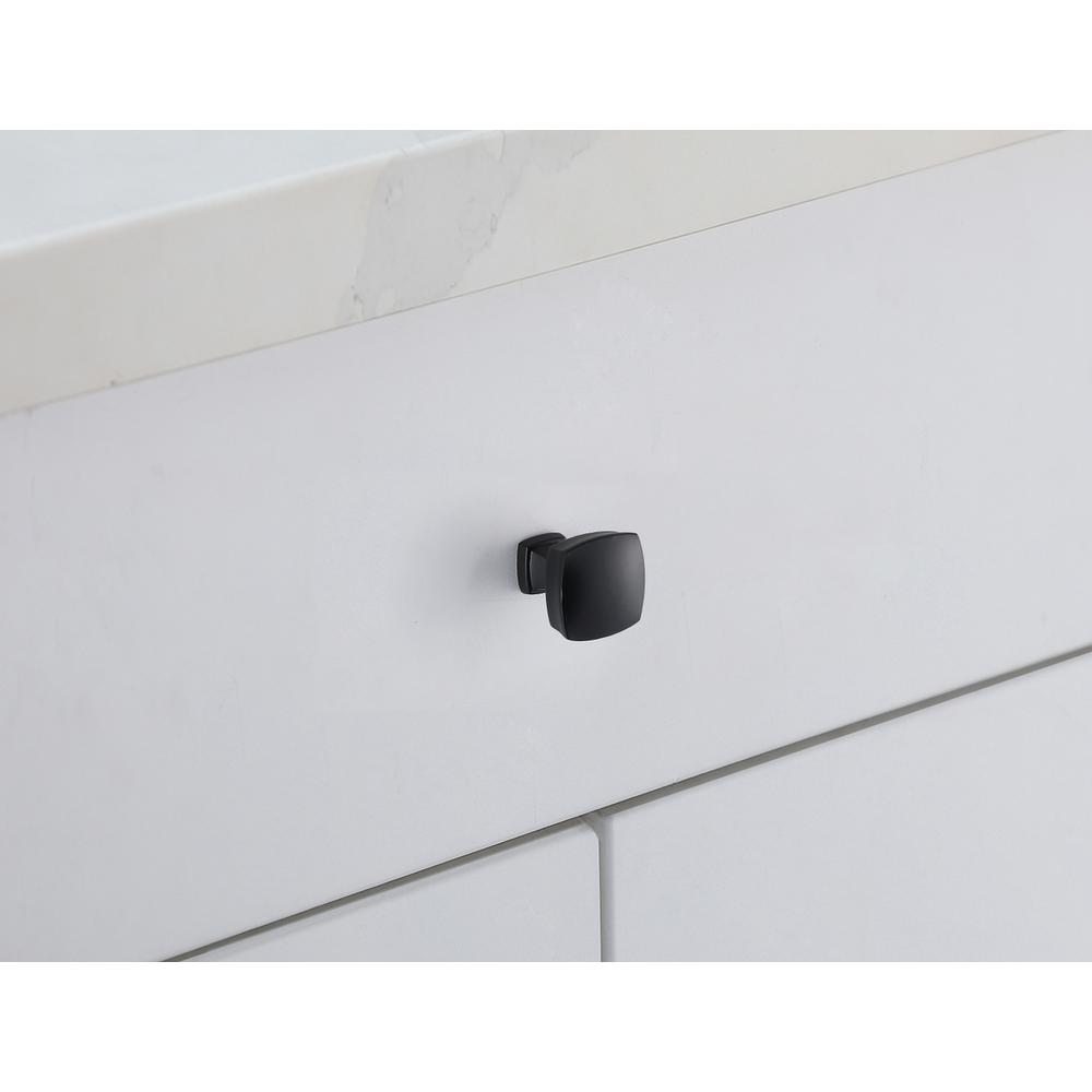 Irvin 1.3" Matte Black Square Knob Multipack (Set of 10). Picture 2