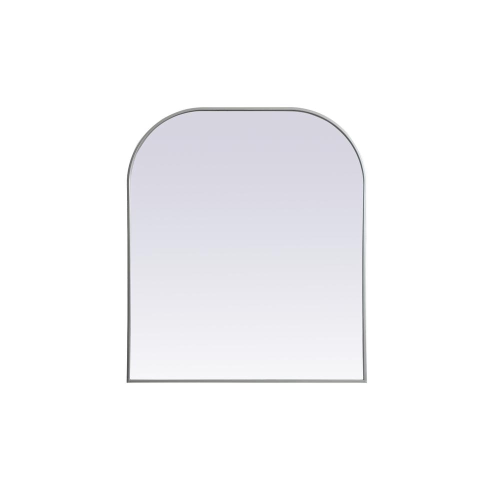 Metal Frame Arch Mirror 36x42 Inch in Silver. Picture 1
