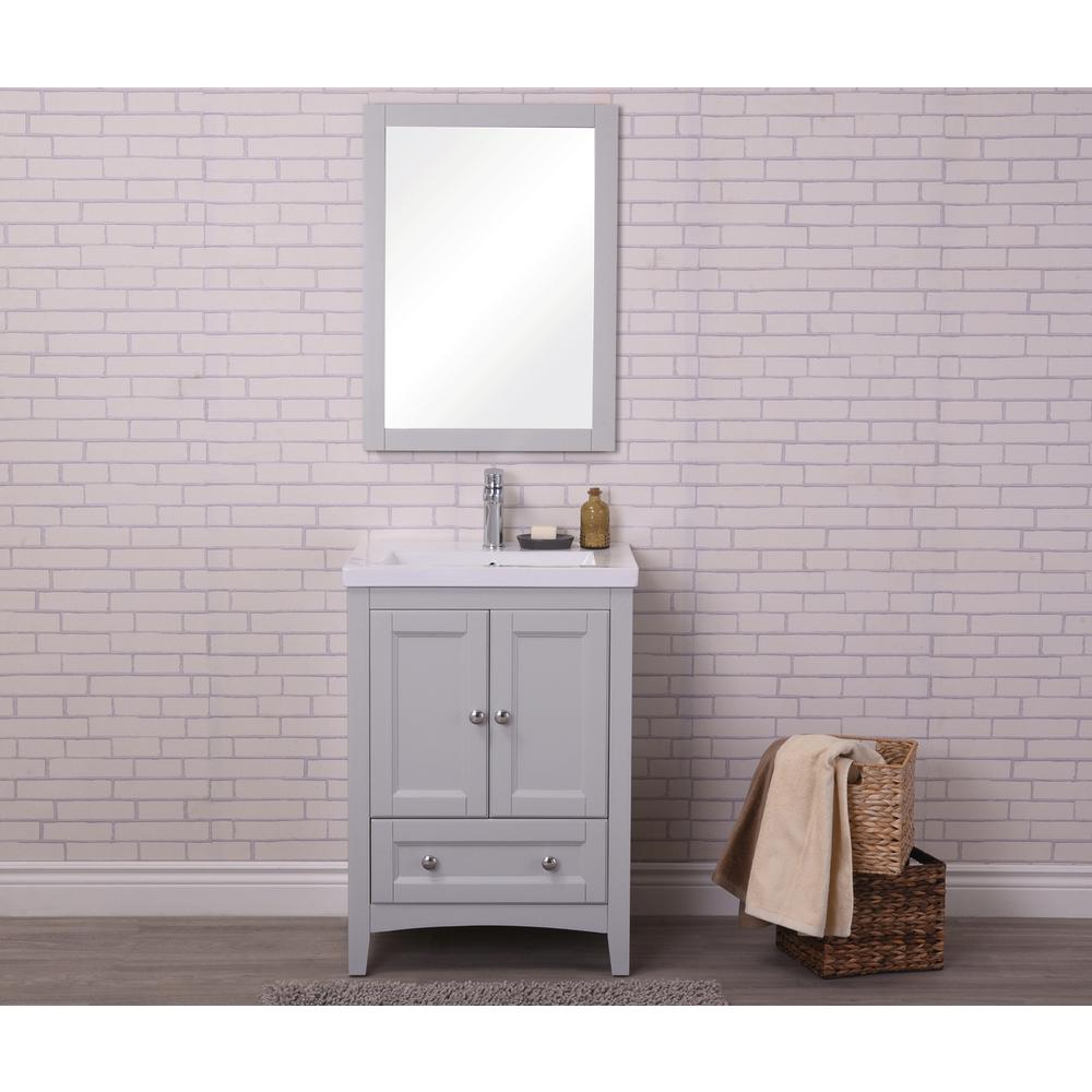 24 In. Single Bathroom Vanity Set In Medium Grey. Picture 14