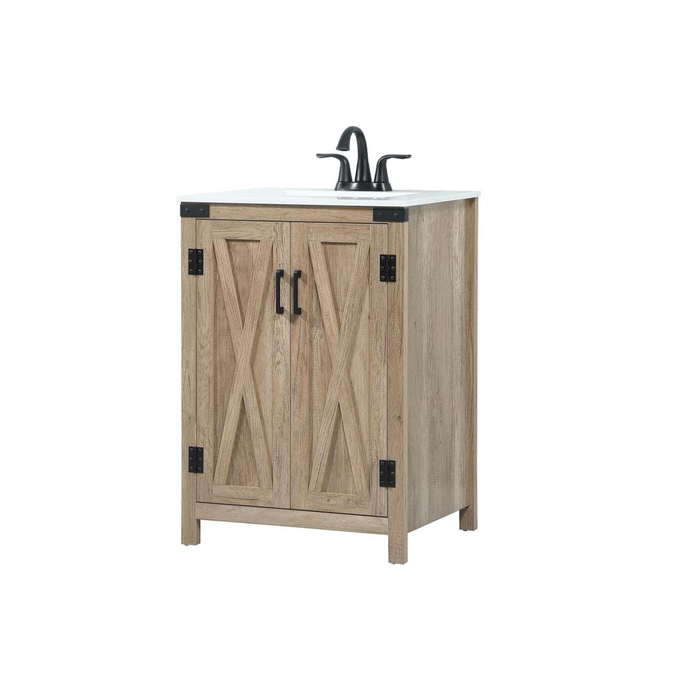 24 inch Single bathroom vanity in natural oak. Picture 7