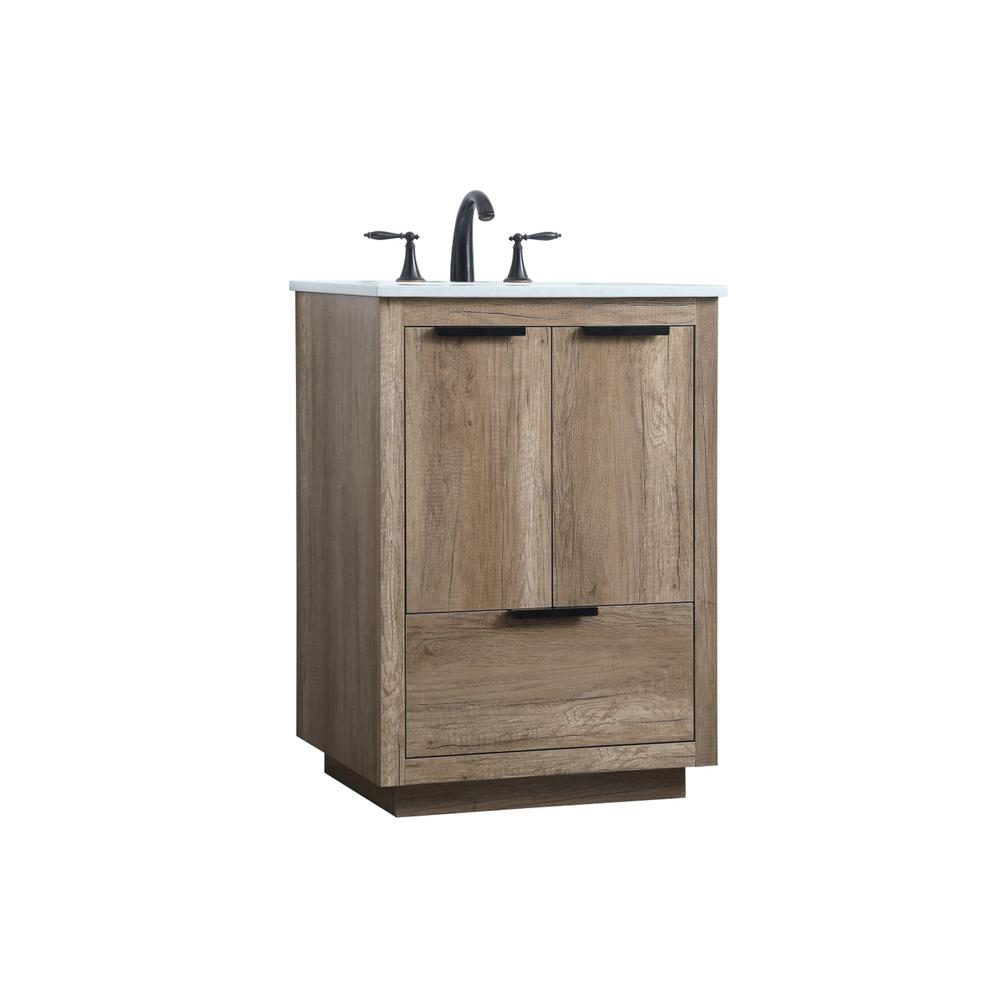 24 Inch SIngle Bathroom Vanity In Natural Oak. Picture 7