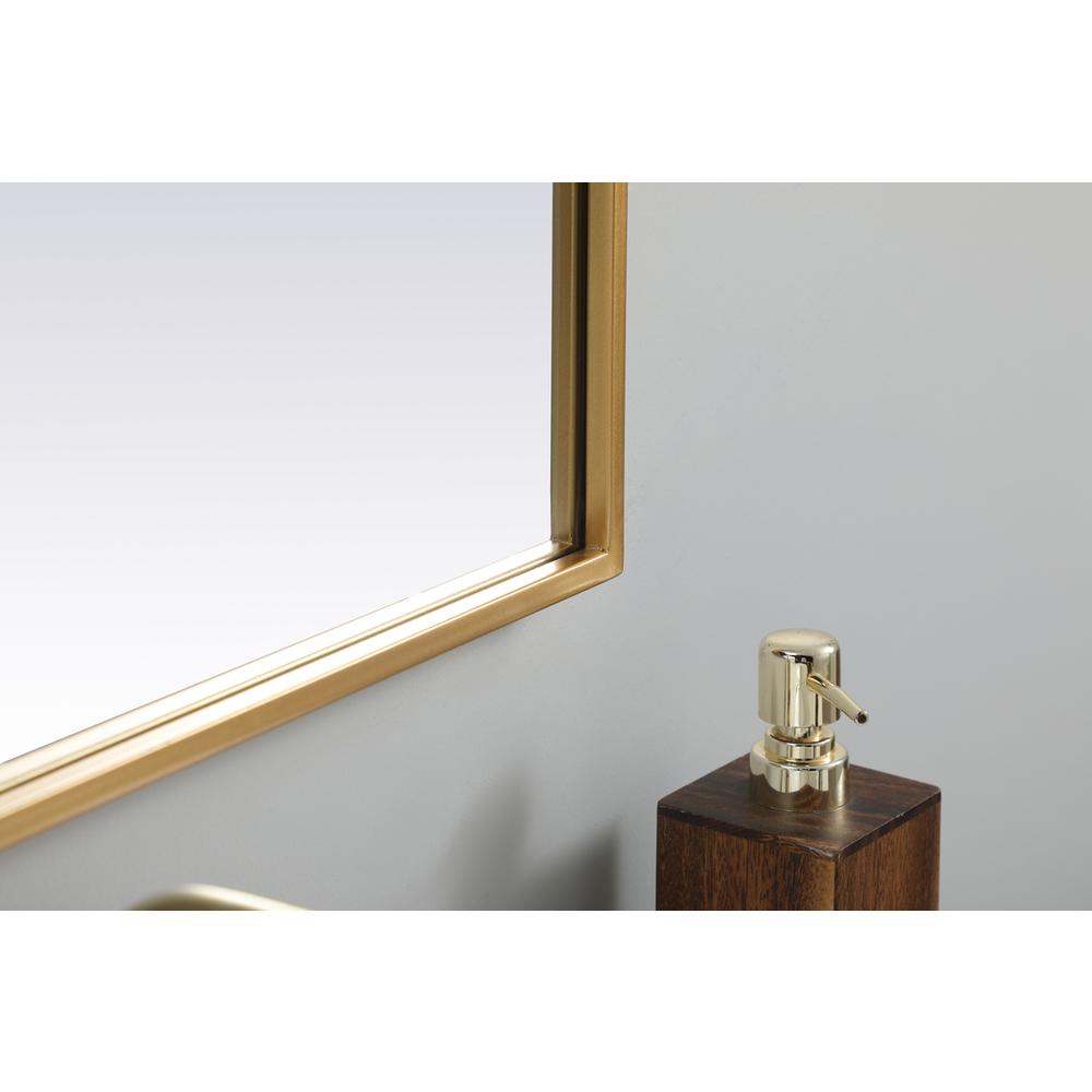 Metal Frame Arch Mirror 24x30 Inch in Brass. Picture 6